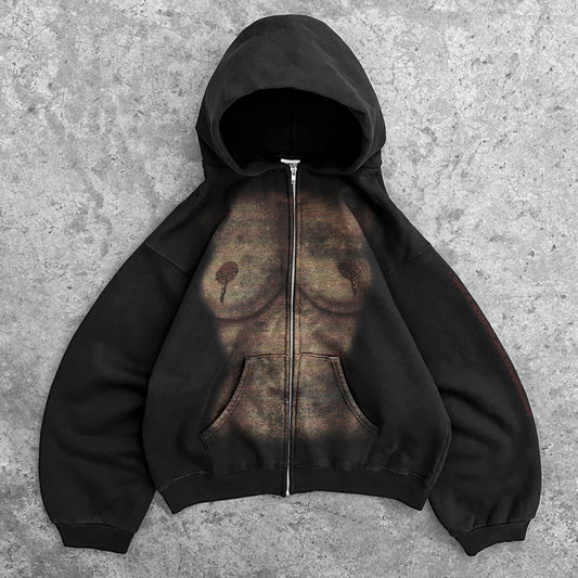 ‘PIERCED’ ZIP-UP